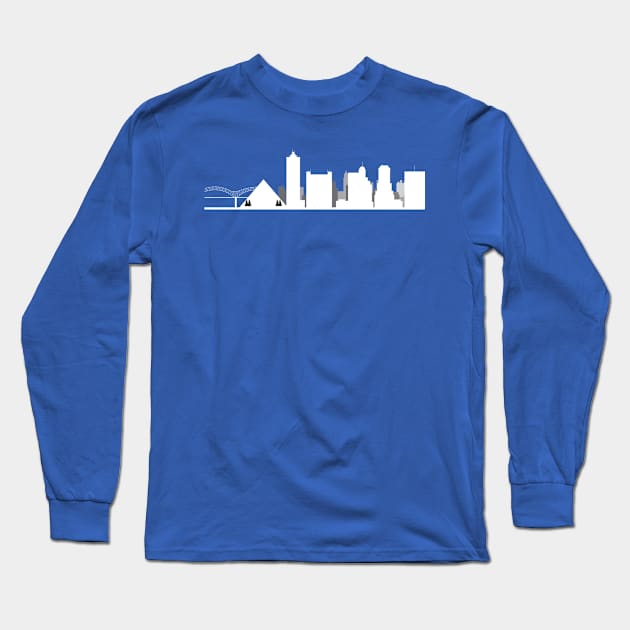 Memphis Skyline White Long Sleeve T-Shirt by CityScape